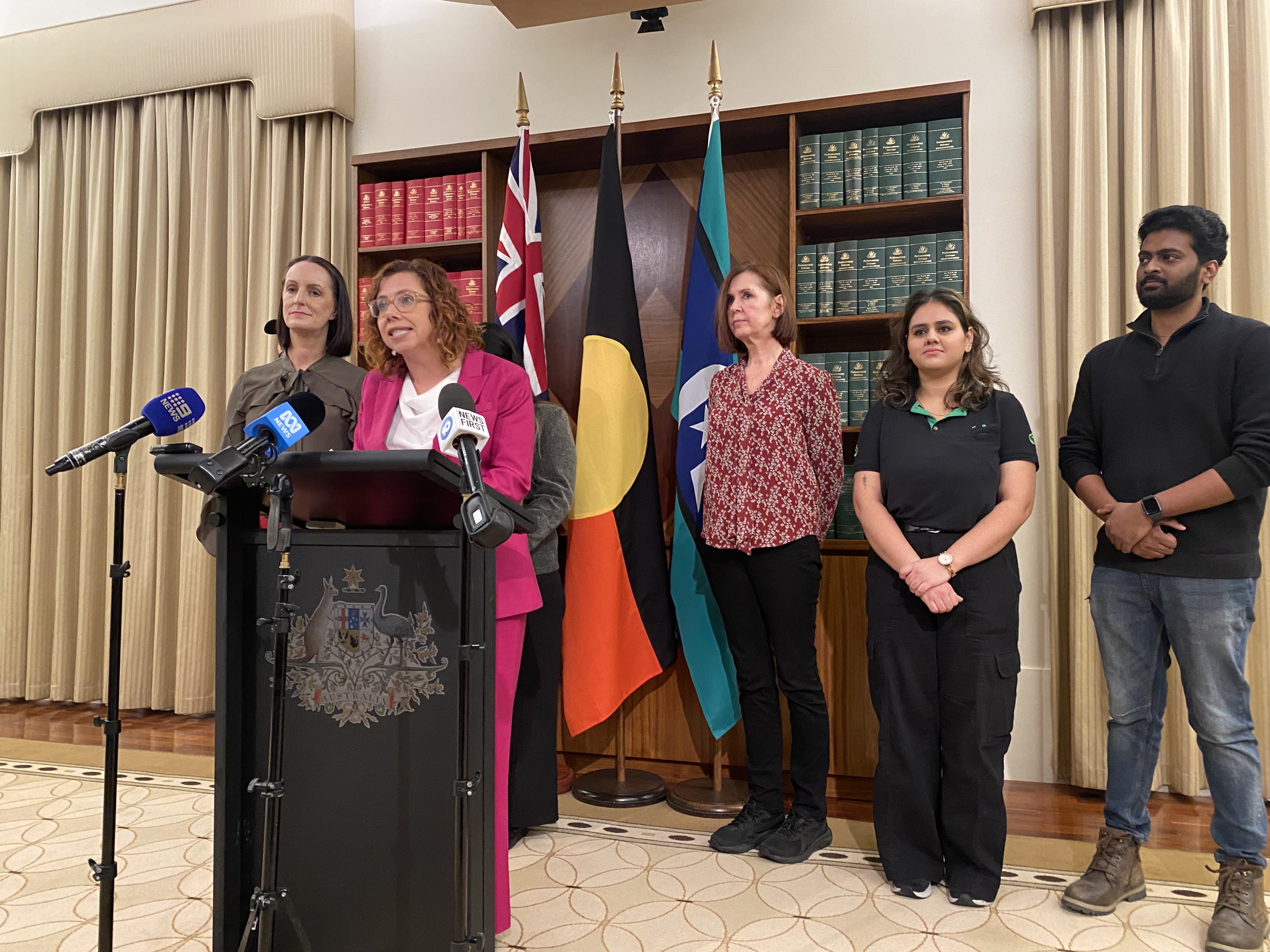 Minister Amanda Rishworth with SDA members
